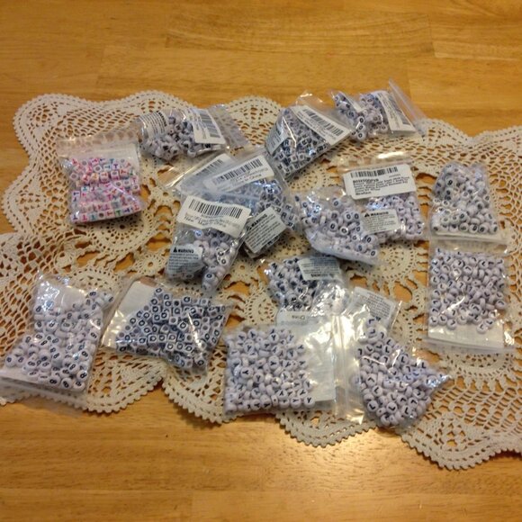 Crafts Beads for Jewelry Making, Mini Letter and number beads bundle - Picture 1 of 10